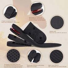 2/4 Pcs Premium Elevator Insoles - Variable Height 3-9cm For Daily/Formal Shoes | Anti-Slip Gel Heel Pad - Unisex Comfort For All-Day Wear - Multicolor - View 2