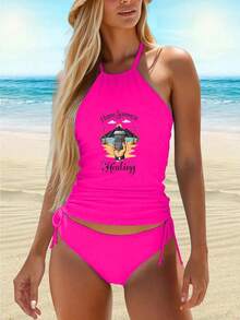 Traje de baño de mujer - Rosa Fucsia - Ver 4