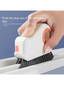 2-In-1 Window Track Cleaning Brush - Detachable Squeegee For Door And Window Frames And Thresholds, Glass Corner Cleaner And Plastic Sill Groove Tool