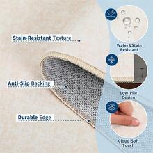 Meiyiu Solid Textured Living Room Rugs 2x6/5*7/8x10/9*12/10*13 Large Washable Modern Accent Rugs, Stain-Resistant Contemporary Indoor Carpet, Soft Low Pile Floor Mat For Bedroom, Kitchen, Office - - 9*12ft - 查看 3