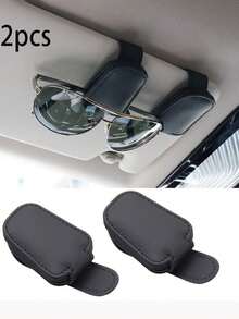 1 件通用汽车遮阳板眼镜夹，PVC 材质，汽车眼镜架，内饰配件，眼镜收纳架