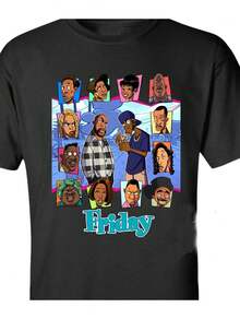 Friday Damn1995 Movie Unisex 90s Hiphop Rap Graphic Print Round Neck Casual Short Sleeve T-Shirt Tees Women Tops, Oversized Y2K Streetwear Tee