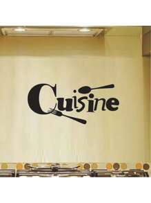 Kitchen Stickers/Decorative Stickers Simple English Tableware Stickers Waterproof And Dustproof Stickers, 1 Piece Pvc Material Removable Wear-Resistant Stickers, Wall Stickers 23.62*9.84 Inches, Suitable For Kitchen Decoration, Wall Decoration, Restaurant Decoration, Interesting Birthday Gifts, Graduation Gifts, Make Your Home A New Look