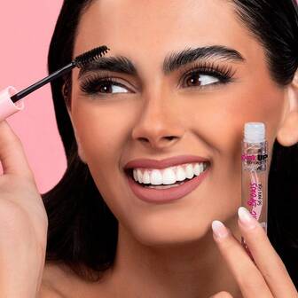 FASHIONITY Pink Up Gel fijador para cejas transparente con cepillo - definición,y volumen - Organic Brows