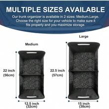 New  Car Trunk Organizer And Storage With 6 Big Pockets, Waterproof Polyester Trunk Organizer For SUV, Minivan, Truck (Large, Black) - 黑色大號 - 查看 2