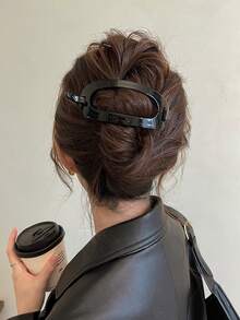 2个/1个亮面香蕉形发夹，适用于马尾辫，女士发饰，香蕉夹，扁平爪夹，发卡，发爪，学习用品