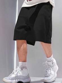 1pc Boys/Teen Loose Fit Casual Shorts With Pockets, Sporty & Cool, Outdoor Wear For Spring/Summer