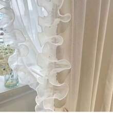 1 rollo/1M 12cm Cinta de encaje de tul plisado denso con cuentas, cinta de satén con diseños florales para manualidades y embalaje, adorno fruncido de organza brillante con perlas