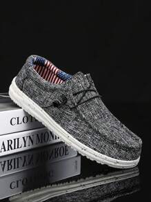 Mocassini casual da uomo in lino traspirante slip-on, scarpe da barca leggere e comode, versatili