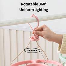 NetHong 24 Peg Folding Sock Dryer Sock Hanger For Washing Line Underwear Drying Rack - Pink - View 4
