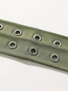 1件装时尚朋克哥特风头带，柔软防滑弹力镂空沙滩/度假头带，弹力瑜伽运动头带，百搭日常佩戴，适合多种场合，秋冬季发带发饰，女士度假装扮优雅围巾，女士头巾柔软头巾 - 軍綠色 - 查看 2