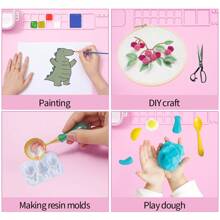 Reusable Thick Silicone Mat, Washable Silicone Clay Mat, Oil Painting Mat Set, Suitable For DIY Painting, Cultural Creative Supplies School Supplies,Back To School