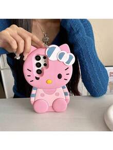 Sanrio 1个三丽鸥Hello Kitty手机壳，兼容三星Galaxy S22/S23/S24/S25/S22U/S23U/S24U/S25U/S24PLUS/S25PLUS/A14/A15/A16/A24/A25/A26/A34/A35/A36/A54/A55/A6/56粉色系列，柔软手机保护壳，兼容 16/15/14/13/12/11 - 款式3 - 查看 2