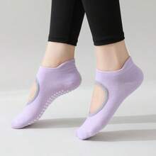 3pcs/6pcs Women's Pilates Anti-Slip Socks, Yoga Socks, With Anti-Slip Strips, Open Anti-Slip Socks, Suitable For Ballet And Barefoot Fitness