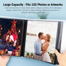 New-88 8x10 Photo Album 152 Pockets Holds 152 Photos, Large Capacity Lear Cover Family W Baby Photo Book For 8 X 10 Pictur, Photo Album 8x10  Black Inner  () - 尺寸如圖所示 + 顏色如圖所示 - 查看 2
