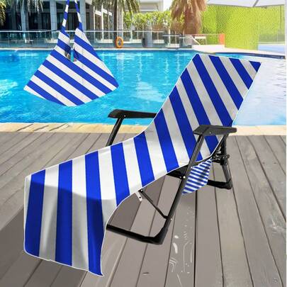 Toalha de Praia Portátil e Confortável: Uma toalha de praia portátil para espreguiçadeira com bolso lateral, leve e de secagem rápida, adequada para aproveitar o sol na piscina, jardim, praia ou hotel. Pode ser dobrada e guardada em uma bolsa, com bolso lateral, confortável e leve, fácil de transportar e possui função antiderrapante.