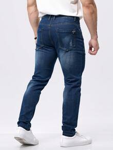 2 Packs Men's Cat Scratch Slant Pocket Stretch Slim Fit Jeans For Everyday Wear Versatile Casual Straight Long Jeans - Nhiều màu - Xem 4