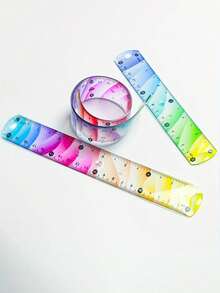 Regla transparente de plástico - Regla suave, regla para la escuela, regla con centímetros, milímetros y pulgadas, surtido de tamaños, reglas transparentes, reglas escolares, medidas precisas, ideal para manualidades, dibujo y útiles escolares, disponible en tamaños de 5.91", 7.87" y 11.81", útiles escolares, de vuelta a la escuela - Multicolor - Ver 2