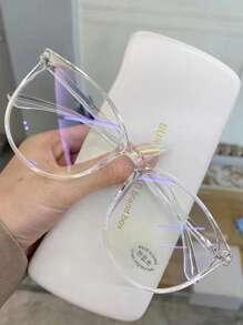 1/2 pièces Lunettes classiques modernes simples pour femmes avec monture transparente, pour les activités de plein air, la vie quotidienne, le bureau et la lecture