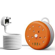 New Multifunctional Power Board/Power Socket/Strip Plug, Equipped With 4 Power Sockets, Matched With (2 USB-A) (2 TYPE-C), 2m/6FT Power Cord/Automatic Short Circuit Protection Function/Suitable For Home, Office, Kitchen, Garage, Outdoor.