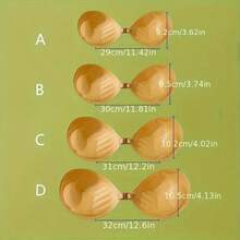 1/2 杯粘性胸罩，厚度 3 厘米，隐形聚拢乳头罩杯，小胸无肩带露背连衣裙隐形胸罩，可重复使用的丰胸胸罩。