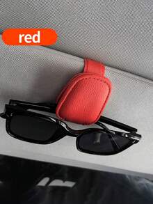 1 件通用汽车遮阳板眼镜夹，PVC 材质，汽车眼镜架，内饰配件，眼镜收纳架