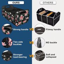 New  Car Trunk Organzier For SUV, Car Organziers And Storage With 6 Big Pocket, 50L Waterproof Polyester Car Accessories For Women/Men (Medium, Floral) - 花的 - 查看 2