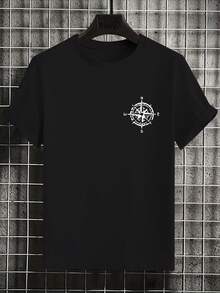Men'S Summer Short-Sleeve Print-Shirt SP9W - Black - View 2