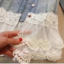 Fashionable Women's Jacket, Elegant Lace Stitching, Beaded Design Women's Casual Jacket, Spring And Autumn Daily Wear - Blue - View 4