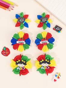 2 piezas/6 piezas Horquillas con forma de flor lindas para la temporada de vuelta al colegio, accesorios para el cabello como regalo para niñas que van al colegio