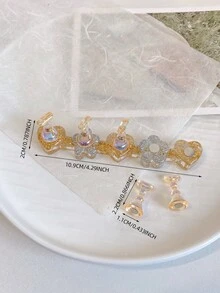 3D树脂亚克力扎染果冻色亮片星星爱心排列底座，配5个极光彩色美甲展示架，日式美甲DIY工具及摄影道具