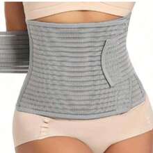 1入組產後收腹帶腰部訓練器，蘆薈炭纖維材質，可調節腹部束帶 - 灰色 - 查看 11