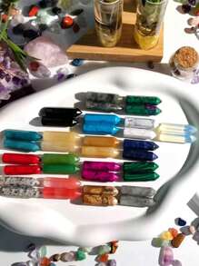 Healing Crystals Wand Stones Sets Natural Amethyst Rose Quartz Clear Quartz Tiger Eye Reiki Gemstones Bulk Hexagonal Points Energy Balancing Chakra Witchcraft Meditation Therapy Decor Desk Gift