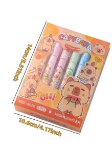 1 Stück/3 Stück/6 Stück/12 Stück bunte fluoreszierende Capybara Stifte, hochwertige augenfreundliche farbige Schreibstifte für Journaling (6 Stück/Box), schnelltrocknende Feinspitz Markierstifte, Umriss Stifte, kreative hochwertige Studenten Marker, permanente wasserfeste Reifen Graffiti Stifte für Textilien und Holz, geeignet für Kunst, Handwerk, Büromaterial, Geschenkverpackung, schreiben fließend