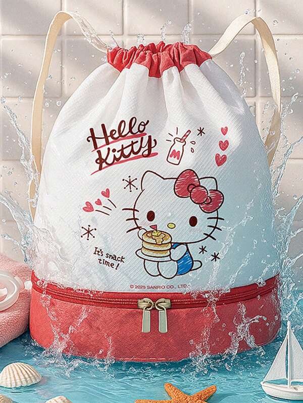 Sanrio 1pc Sanrio Waterproof Backpack, Outdoor Summer Swimming Bag, Suitable For Travel And Beach, Large Capacity Daypack, Great Father's Day Gift!