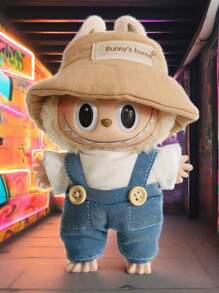 17cm Outfit Accessory, T-Shirt Suspender Pants Clothing Blind Box Plush Doll Removable Outfit Set, Suitable For 1st And 2nd Generation Dolls (Clothes Only, No Shoes). Fits 15cm-17cm (5.9 Inches-6.69 Inches) Dolls, Doll Clothes/Shoes Replacement, Suitable For Birthday, Holiday, Valentine's Day Gifts, Suitable For Everyone (Clothes Only, No Dolls Sold)