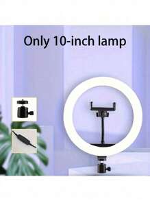 Aro de luz de 10 pulgadas con trípode ajustable, luz anular LED para selfies para transmisión en vivo, iluminación de fotografía compatible con iPhone 15/14/13/12/11 Pro Max, Galaxy S24/S23/S22/S21/S20 FE Ultra Plus y la mayoría de teléfonos inteligentes, adecuado para fotografía, grabación de video, transmisión en vivo, reuniones de Zoom, con soporte de luz para selfies