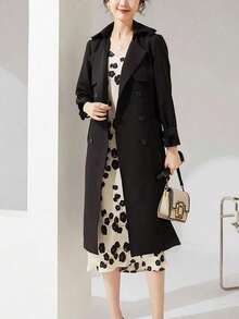 Women Trench Coats - Black - View 8