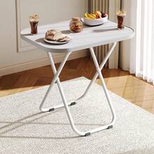 DYJ DAYIKA-S Stable Tray Table With No Assembly Required, TV Dinner Tray For Eating, Foldable Snack Tables For Bed/Sofa/ Living Room - White Normal - 查看 1