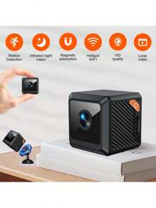 1080P WiFi Hidden Camera, Wireless Indoor Home Office Security Camera, Nanny Cam, Mini Pet Camera With Long-Lasting Battery, Video Monitoring With Motion Detection App Control