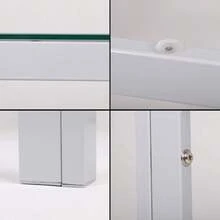 Modern Square Dining Table And Chair Set, 75cm Square Table With 2 Faux Leather High Chairs, Modern Classic Dining Room Set,  For Home,Kitchen,Office - Grey - View 5