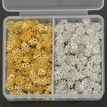 300pcs/Box Random Color Mixing + Random Color Mixing/Golden+Silvery/Golden+White K/KC Golden+Silvery/KC Golden+White K/White K+Silvery Little Cup Shaped Beads Caps For DIY Jewelry Making, Accessories & Parts