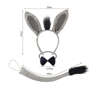 New Fashion Headband For Gala, Party, Stage Performance, Personalized Animal Donkey Ears Headpiece Halloween