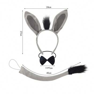 New Fashion Headband For Gala, Party, Stage Performance, Personalized Animal Donkey Ears Headpiece Halloween