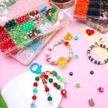 1 Set New Beaded Bracelet, Casual & Cute Designs, Multiple Cartoon Pattern DIY Matching Styles, Various Holiday Sets, Girly Style, Jewelry Decor, Small Pendant, Arts & Crafts, Gift Toys For Friends, Handmade Beading, Easy To Match Your Own Style