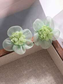 1 Pair Sheer Lace Floral Women's Earrings, Elegant For Wedding, Valentine's Day, Beach Accessories