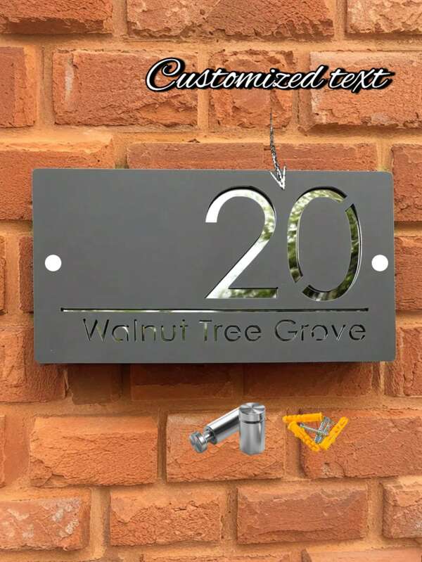 1 PC Custom Laser-Cut Acrylic Address Plaque3D Hollow Black Gold House Numbers Sign Personalized Modern Font All-Weather Rustproof Coating Fade-Resistant For Gate/Fence/Mailbox Hassle-Free Installation Kit Included Curb Appeal Gift For Homeowners, Multi-Functional, Durable, Ornamental, Reusable, Exquisite, Stylish, High-Quality, Colorful, Modern, Custom, Personalized, Unique, Boyfriend, Dad, Girlfriend, Mom, Family, Friends, Tea Room, Home, Garden, Office, Home Decor, Home Decor