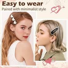 Gingbiss 18 Pcs Hair Clips For Women Girls, Black White Checker Cute Hair Barrettes With Storage Box, No Bend Korean Styling Minimalist Hair Accessories, Gift For Women Girls - 1 - 查看 5