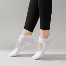3pcs/6pcs Women's Pilates Anti-Slip Socks, Yoga Socks, With Anti-Slip Strips, Open Anti-Slip Socks, Suitable For Ballet And Barefoot Fitness