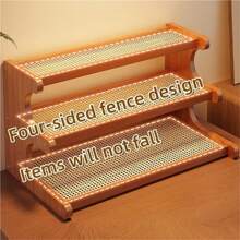 Étagère en bambou, étagère d'affichage, support d'étagère échelle de style table pour pot de fleurs, étagère de rangement à plusieurs niveaux, porte-tasse pour la cuisine, la chambre, le dortoir, le bureau
